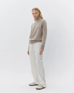 ABIGAILESW TROUSERS - Antique White w Black