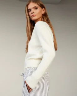 ABIGAILESW TROUSERS - Dark Blue striped