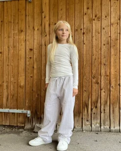 ABIGAILESY TROUSERS - Light Brown Striped