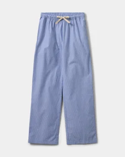 ABIGAILESY TROUSERS - Light Blue striped