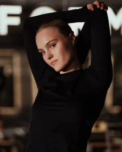 ADELINASW T-SHIRT LONG SLEEVE - Black