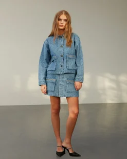 ANELLASW SKIRT - Light denim blue