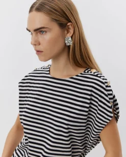 BAYSW T-SHIRT - Black striped