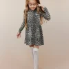 BERRASK RIB DRESS - Light brown leopard