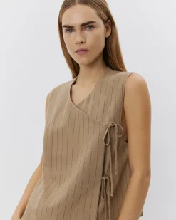 CAILINSW VEST - Light Brown Striped
