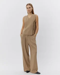 CAILINSW VEST - Light Brown Striped