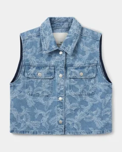 CAROLESY VEST - Light denim blue