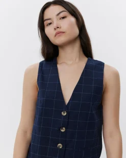 CASITASW VEST - Navy check
