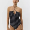 CHELLESW SWIMSUIT - Black striped
