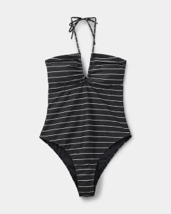 CHELLESW SWIMSUIT - Black striped
