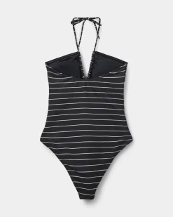 CHELLESW SWIMSUIT - Black striped