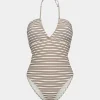 ChelleSW Swimsuit - Brown Striped