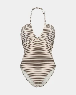 ChelleSW Swimsuit - Brown Striped