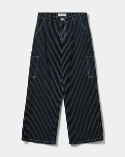 CIANNASY JEANS - Dark Blue striped