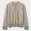 CISSESW STRIPE CARDIGAN - Light Brown Striped