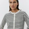 CISSESW STRIPE CARDIGAN - Black Off white