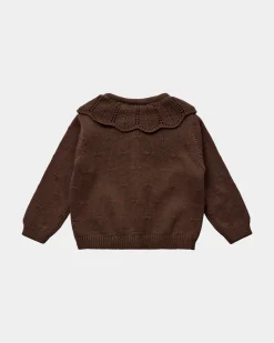 DAYASB CARDIGAN - Chocolate brown