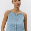 DEMISW VEST - Light Blue striped
