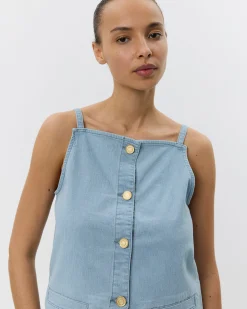 DEMISW VEST - Light Blue striped