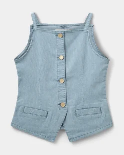 DEMISW VEST - Light Blue striped
