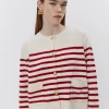 ELICASW CARDIGAN - Red Striped