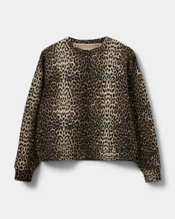 ELISW SWEATSHIRT - Light brown leopard