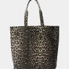 ELLENSW TOTE BAG - Light brown leopard