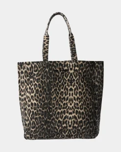 ELLENSW TOTE BAG - Light brown leopard