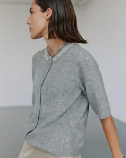ELLERYSW CARDIGAN - Grey mel
