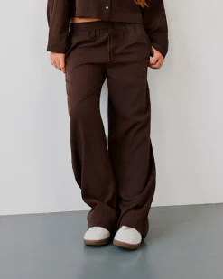 FIASY HIGH WAIST TROUSERS - Brown Fudge
