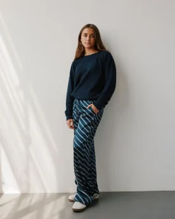FIASY HIGH WAIST TROUSERS - Navy Blue