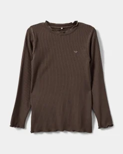 FINJASK T-SHIRT LONG SLEEVE - Chocolate brown