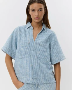 GIANNASW BLOUSE - Light blue