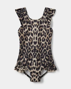 GINASK SWIMSUIT - Light brown leopard