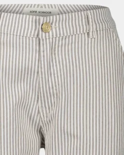 GITTESW TROUSERS - Light Brown Striped
