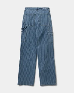 GITTESW TROUSERS - Light Blue striped