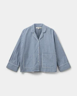 IMANASW SHIRT - Blue striped
