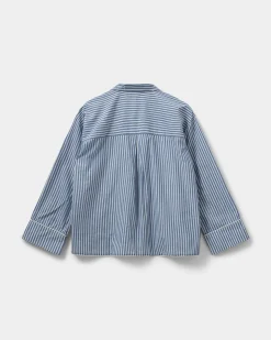 IMANASW SHIRT - Blue striped