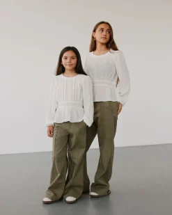 IZZASY MID WAIST TROUSERS - Green Olive