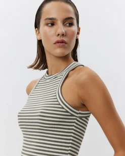JULLIESW STRIPE TOP - Army striped