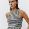 JULLIESW STRIPE TOP - Dark Grey Striped
