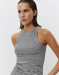 JULLIESW STRIPE TOP - Dark Grey Striped
