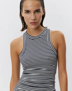 JULLIESW STRIPE TOP - Navy Striped