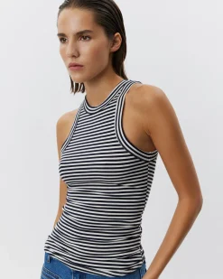 JULLIESW STRIPE TOP - Navy Striped
