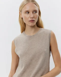 KARLISW VEST - Brown melange