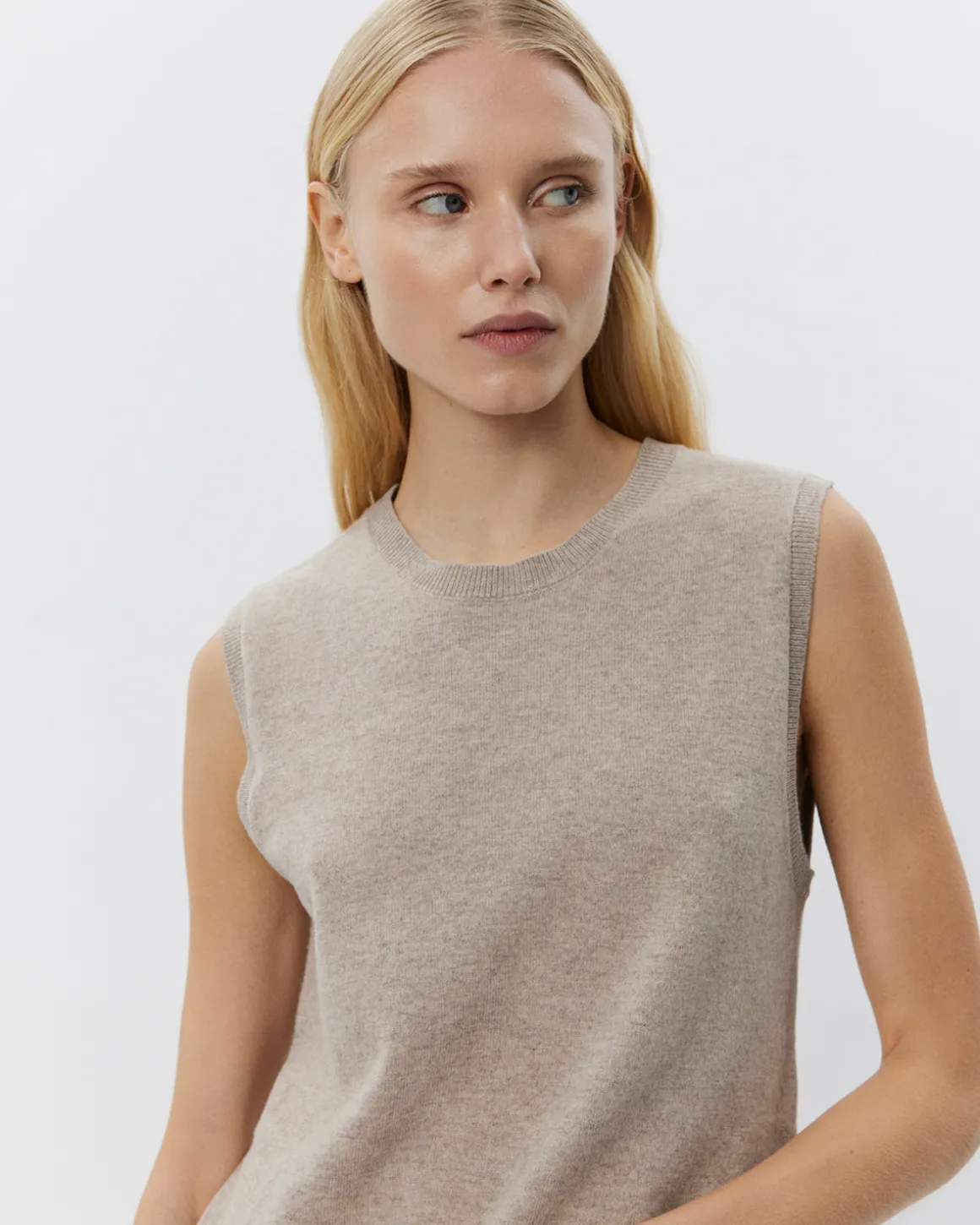 KARLISW VEST - Brown melange