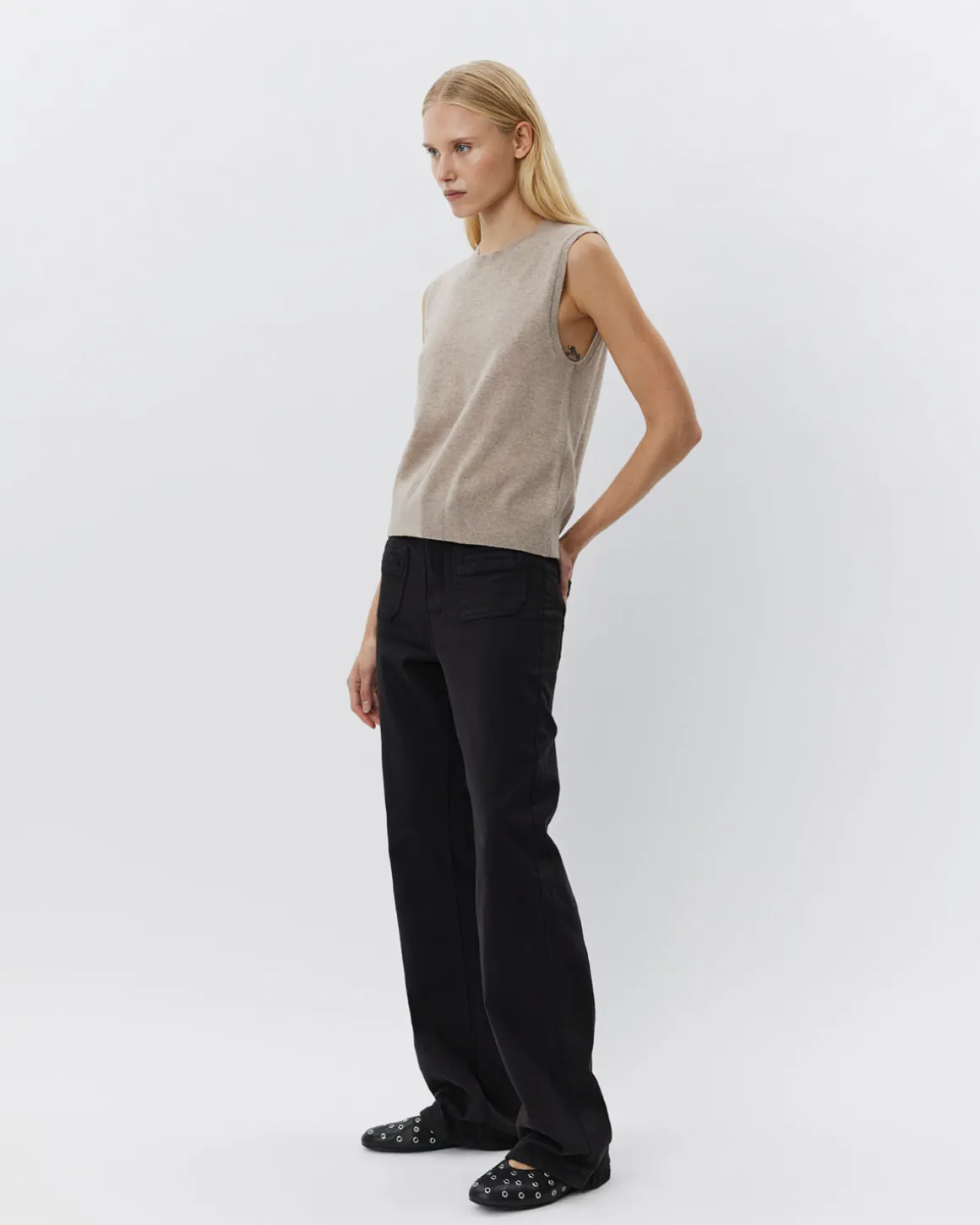 KARLISW VEST - Brown melange