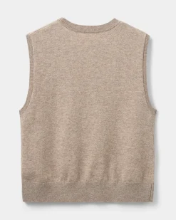 KARLISW VEST - Brown melange