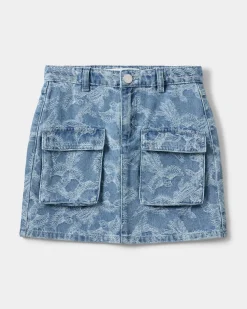 LARASY SKIRT - Light denim blue
