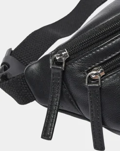 Leather bum bag - Black